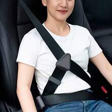 1pc Black Car Seat Belt Strap Adjuster, Anti-Choke Simple Shoulder Guard Limiter, Universal Fit For Multiple Car Models, Practical Safety Accessory For In-Car Travel - Car Seat Belt Adjustment Buckle - View 1