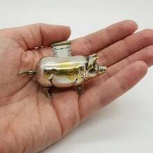 1 ruletă mini în stil antic cu model de porc, ruletă moale din metal vintage cu model de porc pentru cusut și meșteșuguri, instrument de măsurare cu ruletă drăguț cu model de porc, cadou unic pentru patchworkeri, meșteri și colecționari - 1 - Vizualizare 5