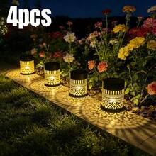 1/2/4pcs Solar Powered Outdoor Projection Lights, Hollow-Out Garden Path Decor Lights - Large Mandala - View 4