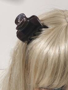 4个莫兰迪纯色亮面爪形发夹，刘海夹，侧边夹，马尾夹，公主风发型，韩式柔美风，简约风，甜美少女风，法式休闲风，海滩风，通勤风，野餐风，派对风 - 彩色 - 查看 2