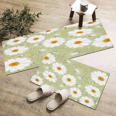 1 tấm thảm trắng họa tiết hoa, trang trí nhà bếp, trang trí nhà cửa, thảm trang trí, thảm trải sàn thời trang, thảm đa năng, thảm trải sàn nhà bếp, bộ thảm nhà bếp, tấm bảo vệ sàn nhà bếp, thảm đứng thoải mái, thảm trải sàn phòng khách, phòng ngủ, phòng tắm, phòng giặt, văn phòng, trang trí nhà cửa trong nhà