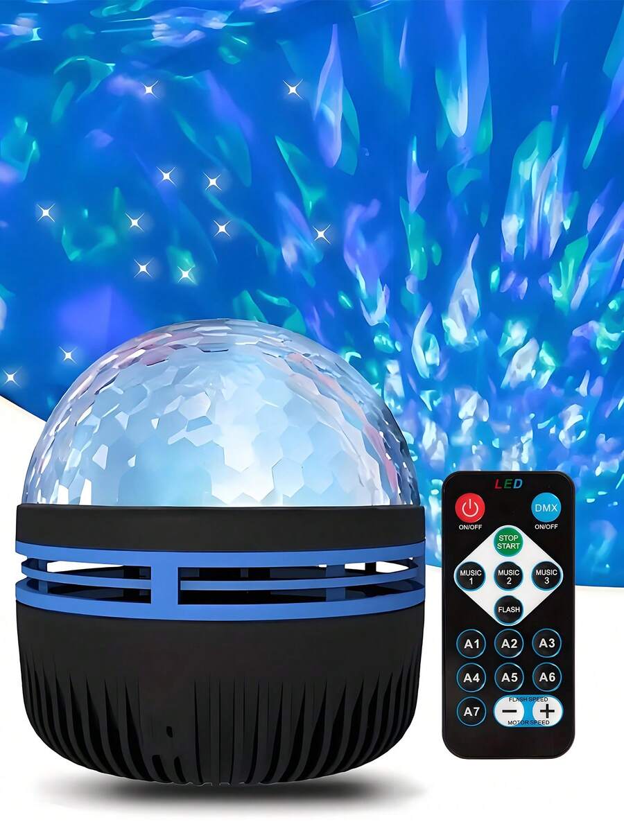 Creative USB Powered Wave Projection Lamp - Multifunctional RGB Lighting For Living Room, Bedroom Etc. - Ideal Holiday, Birthday Or Christmas Gift - No Batteries Required, Decorative Night Light, Suitable For Living Room, Dining Room, Game Room, Room Decor, Date, Holiday, Birthday, Party Decor, Creating Romantic And Dreamy Atmosphere
