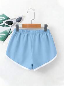 2pcs/Set Floral Print Color Block Crop Top And Shorts Set For Teenage Girls, Soft Fabric Casual Summer Outfit, Girls Clothing, Teenage Girls Apparel, Girls Shorts, Girls Set - Multicolor - View 8