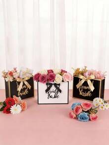 Conjunto de 6 Sacolas de Presente para Noiva, em Papel Kraft Estilo Paisagem, para Decoração de Casamento, com Laço e Fita, Decoração Criativa para Chá de Panela, Sacolas de Papel para Embrulho de Presentes, Lembrancinhas para Noiva, Agradecimento às Madrinhas, Artigos para Despedida de Solteira, Sacolas de Presente para Festa de Casamento e Madrinhas, Ideais como Lembrancinhas de Casamento - sacola de compras - Ver 9