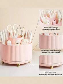 [Delivery Within 2-7 Days In The United States]1Pc 360° Rotating Pen Holder For Office Desk - Storage Box For Stationery - 5 Compartments - Cosmetic Storage Box - Makeup Brush Holder - Large Capacity Desktop Storage Box - Stationery Organizer - Jewellery Box - Pouch - Makeup Brush Holder - Brush Holder - Perfume Organiser - Pouch Bag - Pencils And Pens - Learning Supplies - Tabletop Storage Rack - Household Large - Capacity Desk Pen Case - Makeup Product Organizing Box - Gifts For Women - Christmas Gifts - Gift Ideas For Women - Room Decor - Bathroom Accessories - 查看 6