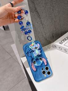 This Disney Stitch Lanyard Phone Case Is Fully Covered In TPU Material. It's Shockproof, Lightweight, And Compatible With IPhone17/16/11/13/15/15 Plus/15 Pro/15 Pro Max/12/14 Pro Max/11 Pro Max/12 Pro/12 Pro Max/13. This Phone Case Makes A Popular Birthday Gift Or Business Gift; It's Durable, Stain- And Fingerprint-Resistant, And Suitable For Both Men And Women. The Set Also Includes A Mickey Mouse Phone Case And A Stitch Plush Bracelet. It's A Perfect Gift For Friends And Family. This Stylish Phone Case Is Fun, Lightweight, And Durable. IPhone17 Pro Max Phone Case, Angel Phone Case. - trắng - Xem 3