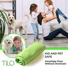 Kitchen Cleaning Paper And ClothTILO Microfiber Cleaning Cloth 19x13 Inch Ultra-Absorbent Reusable Soft Polishing Cloth For Dust Grease Dirt Non-Abrasive Green - Green - View 2