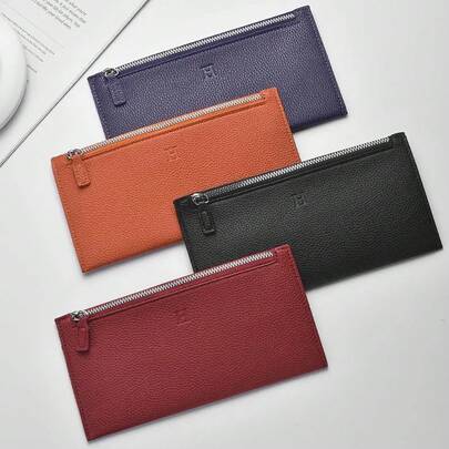 2025 New Leather Long Wallet, Women's Ultra- Casual Zipper Wallet, Phone Holder, Soft Leather Leather Clip,Cosmetic Bag.
