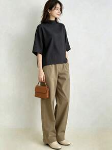A Popular Item. Ladies Suit. Two-Piece Suit With T-Shirt And Pants. Casual Suit. Elegant For Commuting. Fashionable. - 混合色 - 查看 1