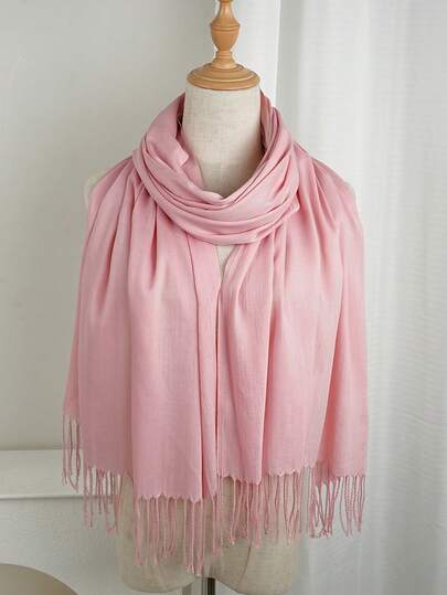 1 chiếc khăn choàng ngoài trời cổ điển màu trơn, chống gió, kích thước 190*70cm, 120g, khăn choàng mỏng tua rua thời trang unisex, khăn quàng cổ cỡ lớn giữ ấm trong phòng điều hòa, khăn choàng mỏng bốn mùa, khăn trùm đầu Hồi giáo màu trơn, có nhiều màu sắc như đỏ, đỏ đô, đen, trắng, be, vàng, xanh dương, xanh lá cây, đỏ rượu vang, khăn hình chữ nhật dành cho nữ.