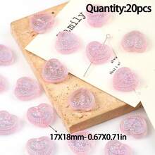 20 hạt acrylic hình trái tim hai mặt, nguyên liệu tự làm trang sức cho vòng cổ, vòng tay, bông tai. - Tự làm đồ trang sức bằng hạt acrylic - Xem 23