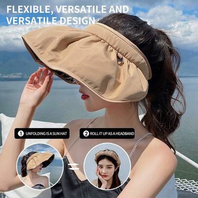 1 chiếc mũ hè cá nhân hóa, làm từ polyester và lụa băng, thoáng khí và không gây nóng, mũ rộng vành chống nắng, thích hợp cho các hoạt động ngoài trời như leo núi, du lịch biển, đi bộ, mũ tai bèo che nắng toàn mặt và cổ.