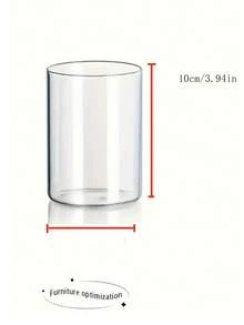 1 pieza Portavelas de vidrio a prueba de viento romántico - Superficie pulida, adecuado para decoración del hogar y de bodas, ideal para la mesa del comedor, disponible en múltiples tamaños - transparente - Ver 15