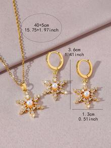3 piezas Elegante conjunto de collar y aretes con flores brillantes, Exquisito collar tipo choker creativo y aretes, Adecuado para fiestas en la playa y vacaciones, Regalo perfecto de vacaciones para mujeres - Amarillo Oro - Ver 9