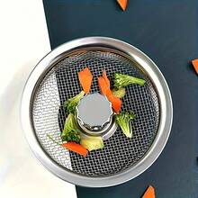1 buah Saringan Wastafel Dapur Stainless Steel - Jaring Anti-Penyumbatan 38,4 Inci, Dengan Kenop Tengah, Mudah Dibersihkan, Cocok Untuk Saluran Pembuangan Kamar Mandi, Toilet, dan Wastafel, Aksesori Wastafel Dapur - A - View 8