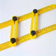 Versatile 4-In-1 Folding Ruler - Dual Scale In Inches & Centimeters, Perfect For Measuring Angles, Sides & Corners, Durable Plastic, No Power Required - Yellow - View 5
