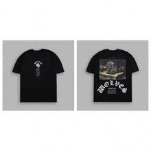 Darcsport T-Shirt, European And American  Brand Short-Sleeve T-Shirt, American Hip-Hop Style, Men's Round-Neck, Loose, Casual Style, Couple's Ins T-Shirt - T250509黑色 - 查看 12