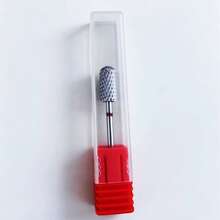 1/2 pièces Embout de lime à ongles en carbure de forme cylindrique avec anneau rouge/bleu, tête de meulage à texture diamantée de 3/32" pour manucure, pédicure, retrait d'acrylique et de gel - Multicolore - Voir 7