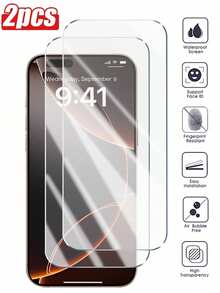 2pcs Screen Protector Glass, Compatible With IPhone And Other Models, High-Definition And Transparent Panel Faithfully Presents The Original Screen Color, High-Hardness Material Forms A Durable Anti-Scratch Layer, High-Hardness Design Mitigates Accidental Impact Damage, Suitable For Outdoor Or Strong Light Environments, The Bottom Layer Of Durable Material Provides Reliable Anti-Scratch Protection. - Clear - View 16