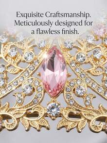 SpongeBob SquarePants Wedding Birthday Party Tiara For Women Girls - Pink Crystal Rhinestone Crown Headpiece - Pink - View 3