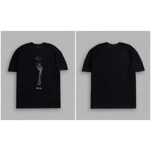 DARCSPORT Round Neck Men's Short Sleeve Training Fitness Sports Outdoor T-Shirt With Rose Print For Men And Women - màu đen - Xem 2