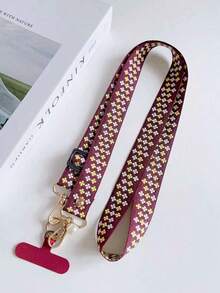 1pc Fabric Embroidered Phone Lanyard, Adjustable Crossbody Strap, Phone Case Hanging Chain, Halter, Charging Port Card Slot, Anti-Lost Phone Lanyard With Clip - Multicolor - View 17