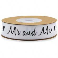 Cinta De AlgodóN Para Boda Y DecoracióN De Fiesta ListóN Decorativo Con DiseñO Mr and Miss Ideal Para Manualidades Envolturas Y Adornos Rollo De 393.70In - 1 - Ver 9
