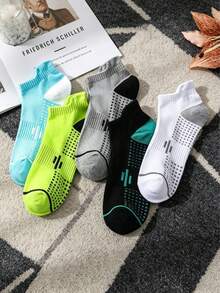 5 đôi tất thể thao cổ ngắn unisex, thoáng khí, thấm hút mồ hôi, khử mùi, thiết kế 3D 360°, giảm sốc, chống trơn trượt, thích hợp cho chạy bộ, bóng rổ, tập luyện, nhiều màu sắc cho mọi mùa. - Nhiều màu - Xem 2