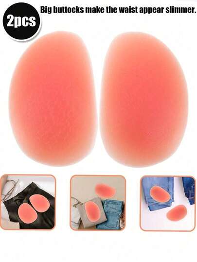 2pcsThick Lightweight Adjustable Hidden Silicone Buttock Pads, Invisible Seamless Natural Butt Lift Pads