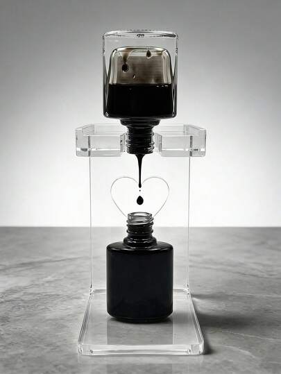 亚克力指甲油展示架，心形滴管架，专业美甲工具收纳架，节省空间的指甲油展示架，创意指甲油瓶架，Y2K美学美甲配件，美甲沙龙及居家使用皆宜，美甲爱好者的理想礼物