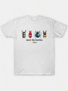 [New Products Arrive With Great Power] National Geographic "Go With The Flow" Unisex T-Shirt, Gift  Unisex T-Shirts For Summer Outings,Y2k T-Shirt,All Match T-Shirt,90s Vintage T-Shirt,Y2k T-Shirt,All Match T-Shirt,90s Vintage T-Shirt - 白色2 - 查看 1