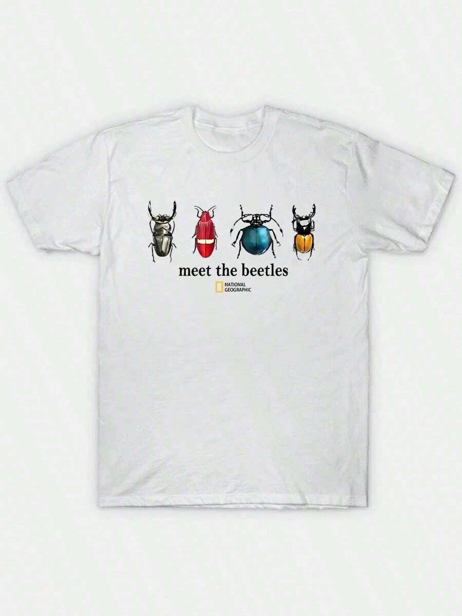 [New Products Arrive With Great Power] National Geographic "Go With The Flow" Unisex T-Shirt, Gift  Unisex T-Shirts For Summer Outings,Y2k T-Shirt,All Match T-Shirt,90s Vintage T-Shirt,Y2k T-Shirt,All Match T-Shirt,90s Vintage T-Shirt - 白色2 - 查看 1