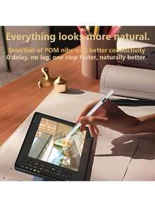 Colorful LED Digital Display Universal Stylus With Fast Charging & Palm Rejection, One-Click Power, Magnetic Design, Replaceable Tip, And Long Standby. Compatible With IPhone, Compatible With Samsung, And Android Phones/Tablets. - View 8