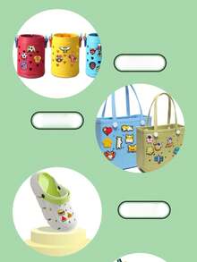 20 Stück/Set PVC Schuh Charms, perfekte Dekoration für Strandtaschen und Schuhe, DIY Sandalen und Pantoffeln Dekor Accessoires, süße Cartoon minimalistische Mode vielseitige Schuh Clips, geeignet für Sandalen, Clogs, DIY Verschönerung und mehr - Verschiedenfarbig - Übersicht 3
