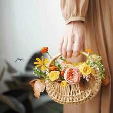 Pastoral Ins Style European Creative Handmade Rattan Woven Flower Basket, Flower Pot - Flower Basket - View 2