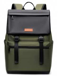 1pc Men's Contrast Color 15.6 Inch Waterproof Business Travel Student Laptop Backpack - Multicolor - View 15