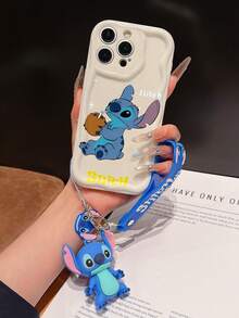Disney Has Authorized, Phone Case - Chain Set, The Stitch Lilo & Stitch Phone Case Plus A Silicone 3D Or Fluffy Style Stitch Bracelet With Metallic Ring Removable Bracelet, Stitch And Angel Pattern, Compatible With Iphone 17/16/15/14/13/12/11/XS/XR/X Plus Pro Max, Wavy Design Phone Case For Girl, A Stylish Cartoon Summer Phone Case, The Perfect Gift Choice, Phone Protection, Durable Phone Cover, Great Gift For Friends And Family - Màu trắng kiểu A - Xem 6
