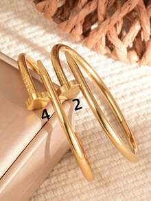 1 pieza Pulsera de acero inoxidable chapada en oro de 18K premium, de alta calidad, nunca se desvanece, incrustada con diamantes, adecuada para uso diario de mujeres, también es un gran regalo - Multicolor - Ver 5