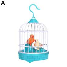 jaula de pájaros de simulación electrónica para niños, juguete con sonido, voz realista, jaula para loros, juguete eléctrico para mascotas para niños - A - Ver 11
