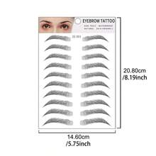 2 piezas de pegatinas de cejas simuladas, crea fácilmente maquillaje semi-permanente de cejas profesional, aplicación de maquillaje rápida, apariencia natural, fácil de levantar las cejas, logrando un efecto de maquillaje realista - Negro - Ver 7