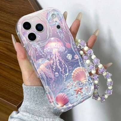 Ốp lưng điện thoại chất liệu TPU, họa tiết sứa tím mộng mơ, kết cấu mềm mịn, bao phủ toàn diện, kèm dây đeo hình ngôi sao màu tím, phù hợp với 16 Pro Max/16 Plus/16 Pro/16/15 Pro Max/15 Plus/15 Pro/15/14 Pro Max/14 Plus/14 Pro/14/13 Pro Max/13 Pro/13/12 Pro Max/12 Pro/12, Galaxy A06/A04E/S24 FE, 13C 5G/14T/A2, P30, A79, C53, Honor X8b, Hot 40i, Smart 8/Spark GO 2024/Spark 20/Spark 20C/Pop 8. Món quà tuyệt vời cho bạn bè, người yêu hoặc gia đình.