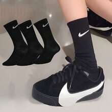 Nike Classic Fashion Versatile Minimalist Daily Sports Socks Unisex 3 Pairs Mid-Calf Training Socks SX7676 - SX7676-010 - View 6