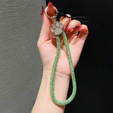 1件装奢华水钻猫爪吊坠手机挂绳，蝴蝶结心形吊坠腕带，短款手提绳，适合户外旅行，带夹子，可作礼物赠送 - 貓爪手提掛鏈 - 查看 14