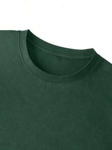 Summer TopsMen's Graphic T-Shirt, Retro Brazil Football Jersey - Legendary Number 10, Casual Football Fan Fit, Football Shirt, 100% Polyester Breathable Knit Fabric, Regular Fit Round Neck DesignLoose And Comfortablesummer Clothes - 墨綠色 - 查看 3