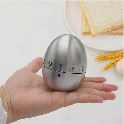 1PC Egg Shaped Mechanical Kitchen Timer, Manual Cooking Timer With Mechanical Movement, No Battery Required For Baking, Boiling Eggs And Food Preparation