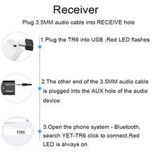 KZ 蓝牙5.0音频发射器接收器，带3.5mm AUX、RCA和USB接口，立体声无线适配器，适用于电视、车载音响、耳机和其他设备 - 黑色 - 查看 3
