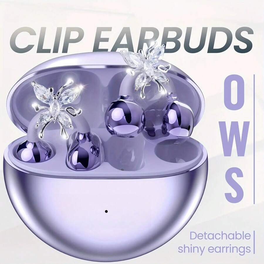 NEW SENYANG 2026新款时尚蝴蝶耳机，无线蓝牙耳机，开放式设计，适用于和安卓手机，奢华电镀重低音，超长续航，礼品之选