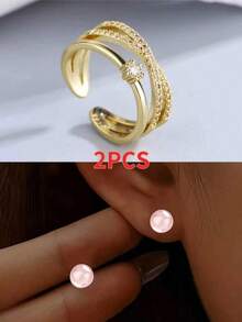 1 chiếc nhẫn mùa xuân 2025 được mời tham dự /, cơn sốt lan truyền ở Châu Âu và Mỹ, Ngày lễ tình nhân, Lễ hội Carnival, Ngày Thánh Patrick, Lễ hội Carnival Cologne, Mùa tựu trường mùa xuân, Tháng, Nhẫn hở bằng đồng cao cấp kiểu retro đính đá Cubic Zirconia siêu nhỏ giống người nổi tiếng, chất lượng cao, siêu hot, phù hợp cho phụ nữ - Nhẫn xếp chồng - Xem 14