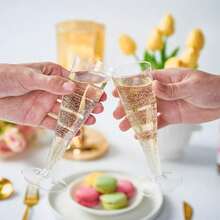 10/15/20/25/50/100 件套透明香槟杯，130 毫升/4.5 盎司可重复使用透明香槟杯，经久耐用，优雅别致，适合婚礼、鸡尾酒会、节日、圣诞节和新年等场合。 - 查看 4