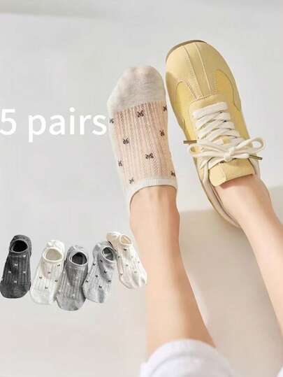 10 Pairs Women's Summer Thin Mesh Breathable Invisible Socks, White